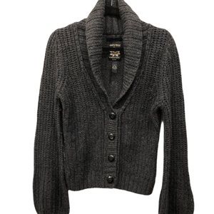Lucky Brand Dark Gray Wool Sweater Cardigan